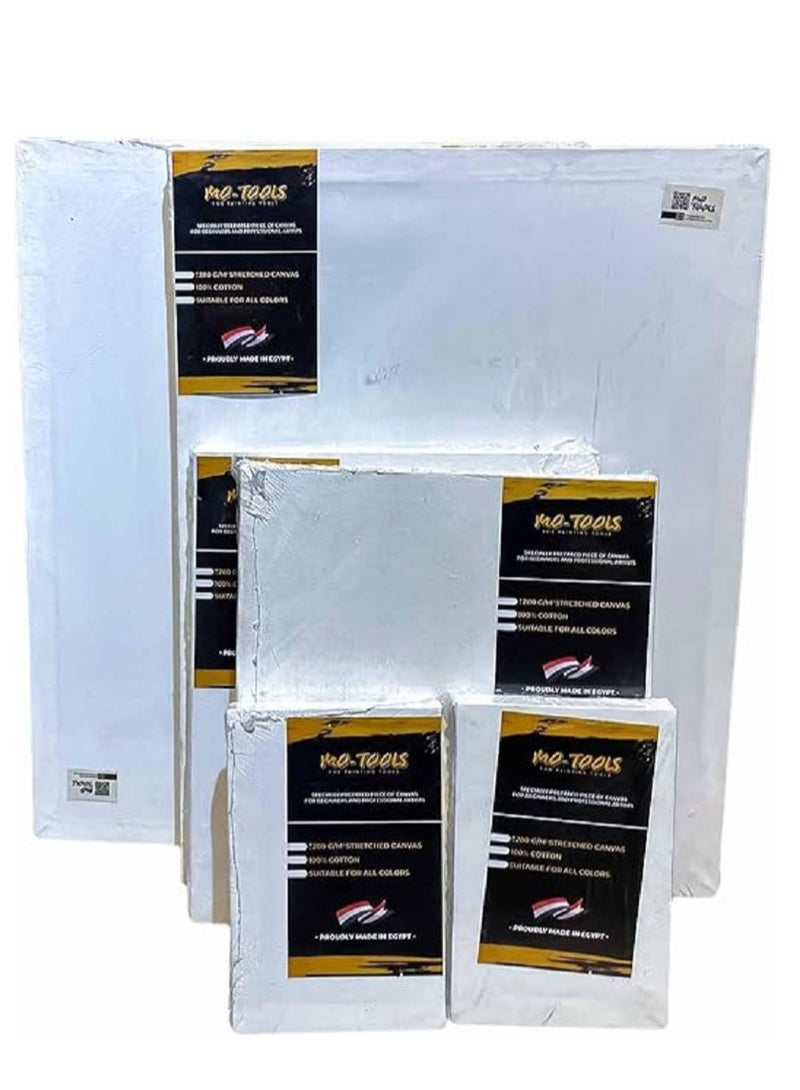 Mo Tools 6-Piece Hand-Painted Canvas Art Set in Assorted Styles Unleash your creativity with this high-quality Egyptian canvas set—6 carefully hand-painting canvases to suit every artistic style. - Image 1