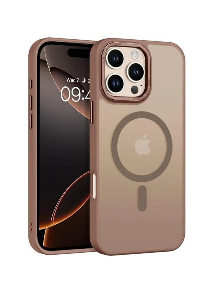 Generic - Magnetic Matte Case for iPhone 16 Pro Max, Compatible with MagSafe, Plating Luxury Cover, Matte Soft TPU Shockproof Protective Phone Case (Desert Titanium) - Image 1