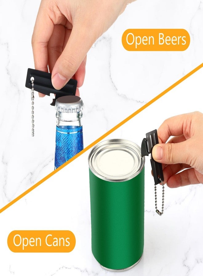 تاربوب فتاحات علب Tarpop بالجملة، 100 قطعة، طراز P51، فتاحات علب عسكرية من الفولاذ المقاوم للصدأ، مناسبة للبقاء على قيد الحياة والتخييم والطوارئ والجيش، فتاحة علب يدوية محمولة مع سلسلة مفاتيح، هدية مثالية للسفر وعيد الميلاد (أسود) - Image 4