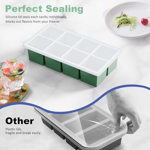 GGOW Large Ice Cube Trays for Whiskey: GGOW Big Silicone Ice Cube Trays - Huge Square Ice Cubed Tray for Whisky and Cocktail - Image 4