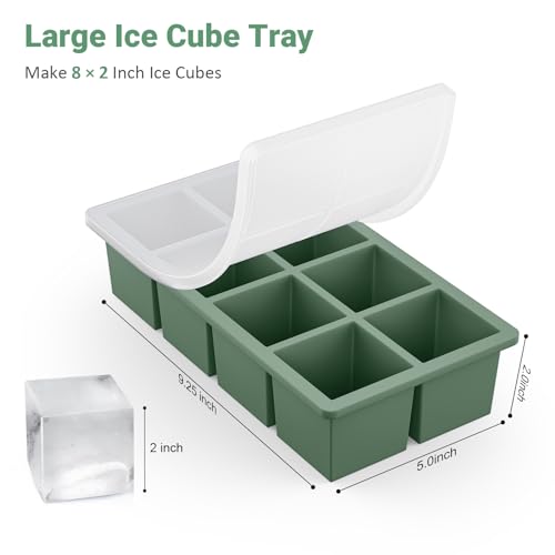 GGOW Large Ice Cube Trays for Whiskey: GGOW Big Silicone Ice Cube Trays - Huge Square Ice Cubed Tray for Whisky and Cocktail - Image 5