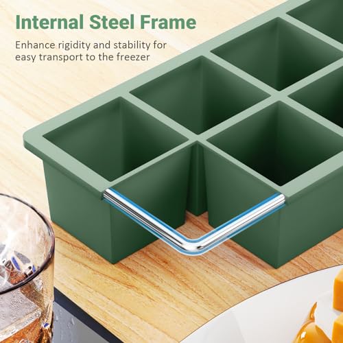 GGOW Large Ice Cube Trays for Whiskey: GGOW Big Silicone Ice Cube Trays - Huge Square Ice Cubed Tray for Whisky and Cocktail - Image 3