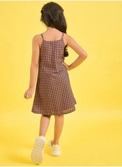 Stylo Bug Check Print Strappy Casual Dress by Styli  - Image 5