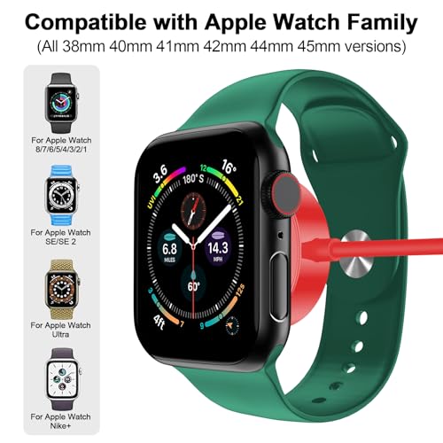 xiwxi 𝟐𝟎𝟐𝟔 𝐔𝐩𝐠𝐫𝐚𝐝𝐞𝐝 Magnetic Charging Cable for Apple Watch Charger,[USB C Port] Wireless Charging Cable Compatible with iWatch Series Ultra/10/9/8/7/6/SE/SE2/5/4/3/2[3.3FT/1M],Red - Image 2