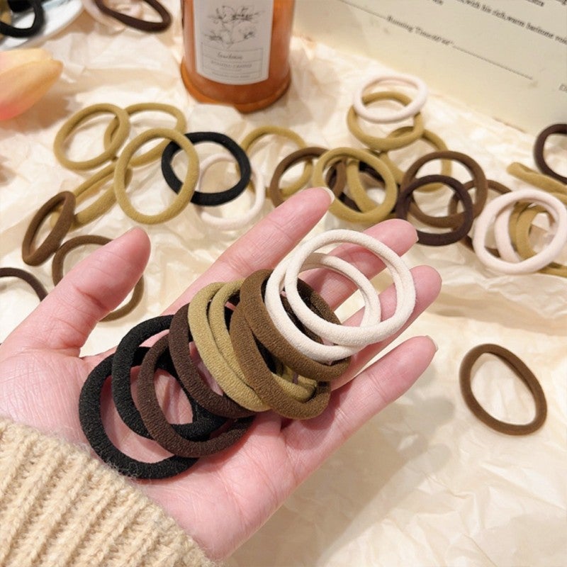 High Elastic Hair Rings: 100-Piece Coffee Seamless No-Slip Design - Durable Secure Hold Hair Ties for Daily Commuting, Workout and Fine Hair Care - Image 5