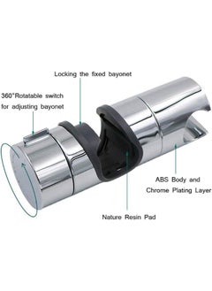SHOWAY SHOWAY Replacement Hand Shower Bracket for Slide Bar 18-25MM Adjustable Rail Shower Head Holder, Chrome Finished  - Image 2