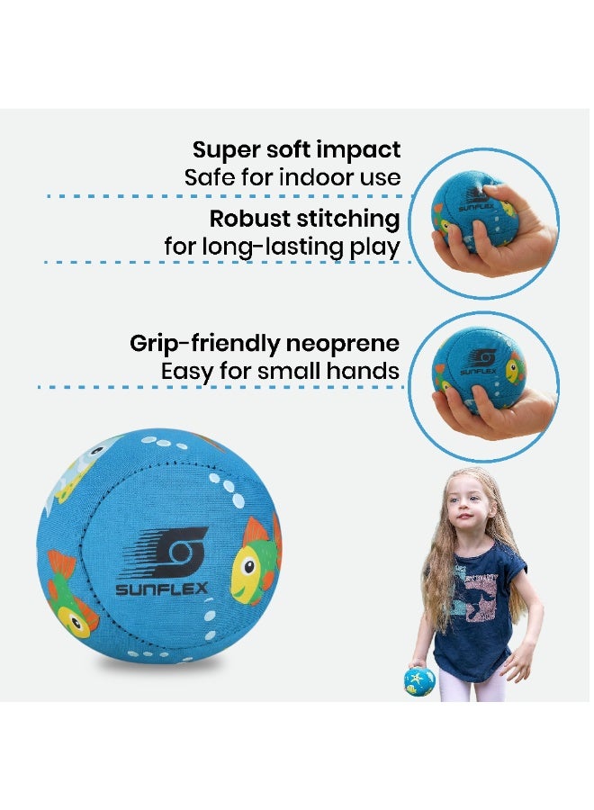 صنفليكس كرة سوفتبول صغيرة الحجم من النيوبرين من صن فليكس للأطفال من سي وورلد، مناسبة للرمي والتقاط الكرة واللعب في الماء والهواء الطلق - Image 3
