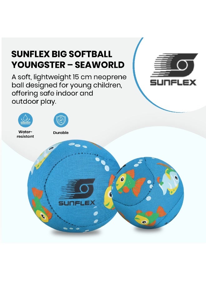 صنفليكس كرة سوفتبول صغيرة الحجم من النيوبرين من صن فليكس للأطفال من سي وورلد، مناسبة للرمي والتقاط الكرة واللعب في الماء والهواء الطلق - Image 2