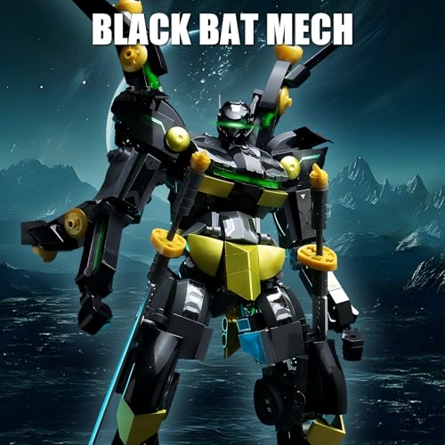 HIGH GODO Black Bat Mech Building Blocks Set for Adults Robot Model Building Kit with Wings and Swords Weapons 534 Pieces Creative Collectible Gift for Teens - Image 5