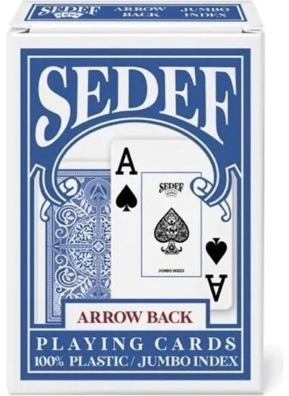 Sedef - Jumbo Poker Playing Cards 100% Plastic 2 Pack (Red-Blue) - Image 1