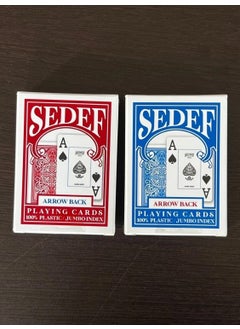 Jumbo Poker Playing Cards 100% Plastic 2 Pack (Red-Blue)