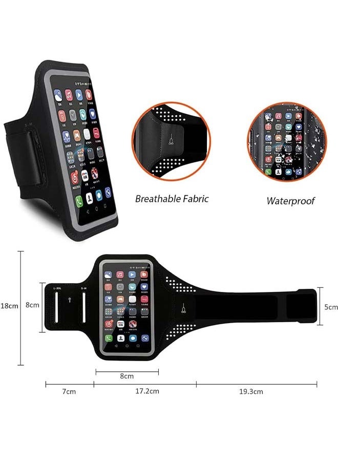 Generic - Running Phone Holder, Sports Armband for iPhone 15/14 Pro/14 Pro Max, All Models up to 6.5 Inch, Mobile Phone Strap with Key Case and Headphone Slots, Armband for Running, Jogging, Cycling, Hiking - Image 1