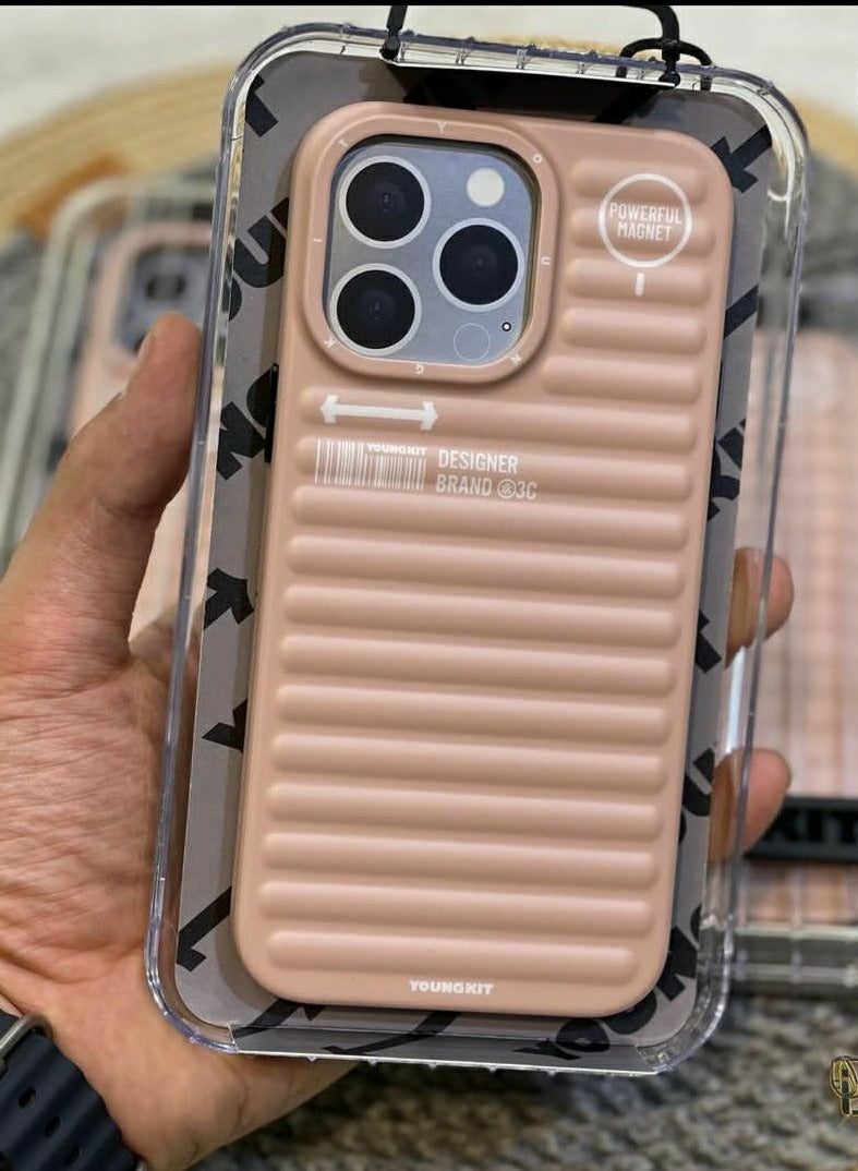 YOUNG KIT Young Kit True Color Luggage-Inspired Magsafe Apple iPhone 15 Pro max Case - Pink Color  - Image 5