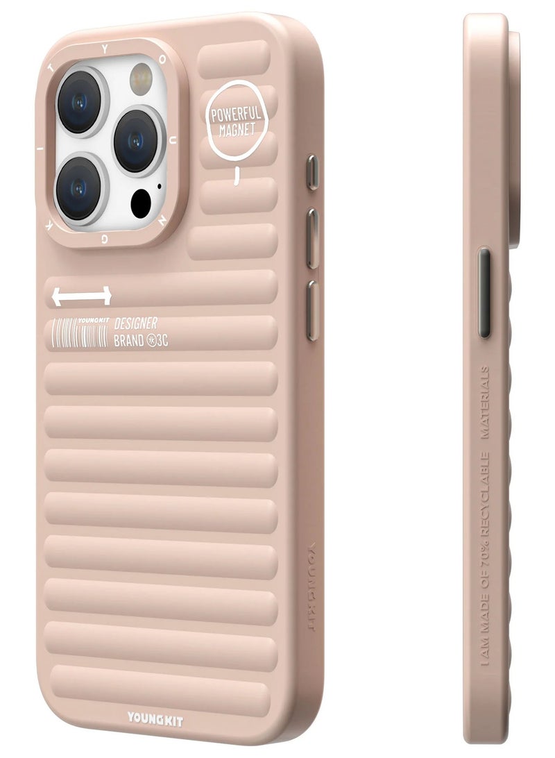 YOUNG KIT Young Kit True Color Luggage-Inspired Magsafe Apple iPhone 15 Pro max Case - Pink Color  - Image 2