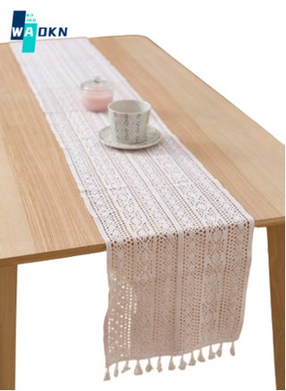 Lace Table Runner for Home Decoration Bohemian Tablecloth with Tassels for Dining Room Bedroom Decoration Rustic Table Decoration (White, 30x180cm) - pzsku/Z7E29E77548F04EE35959Z/45/1746073260/b19d71d5-5ec5-4166-8fa5-388387c7b2c9