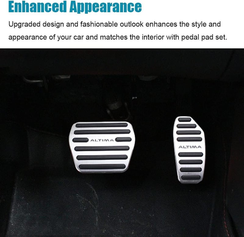 LEXLEY 2PCS Anti-Slip Aluminum Brake Gas Pedal Pads for Nissan Altima 2019-2023 - Image 5