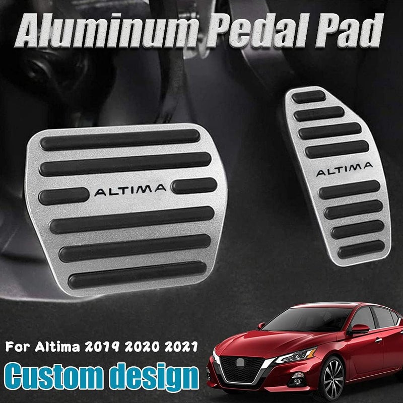 LEXLEY 2PCS Anti-Slip Aluminum Brake Gas Pedal Pads for Nissan Altima 2019-2023 - Image 2
