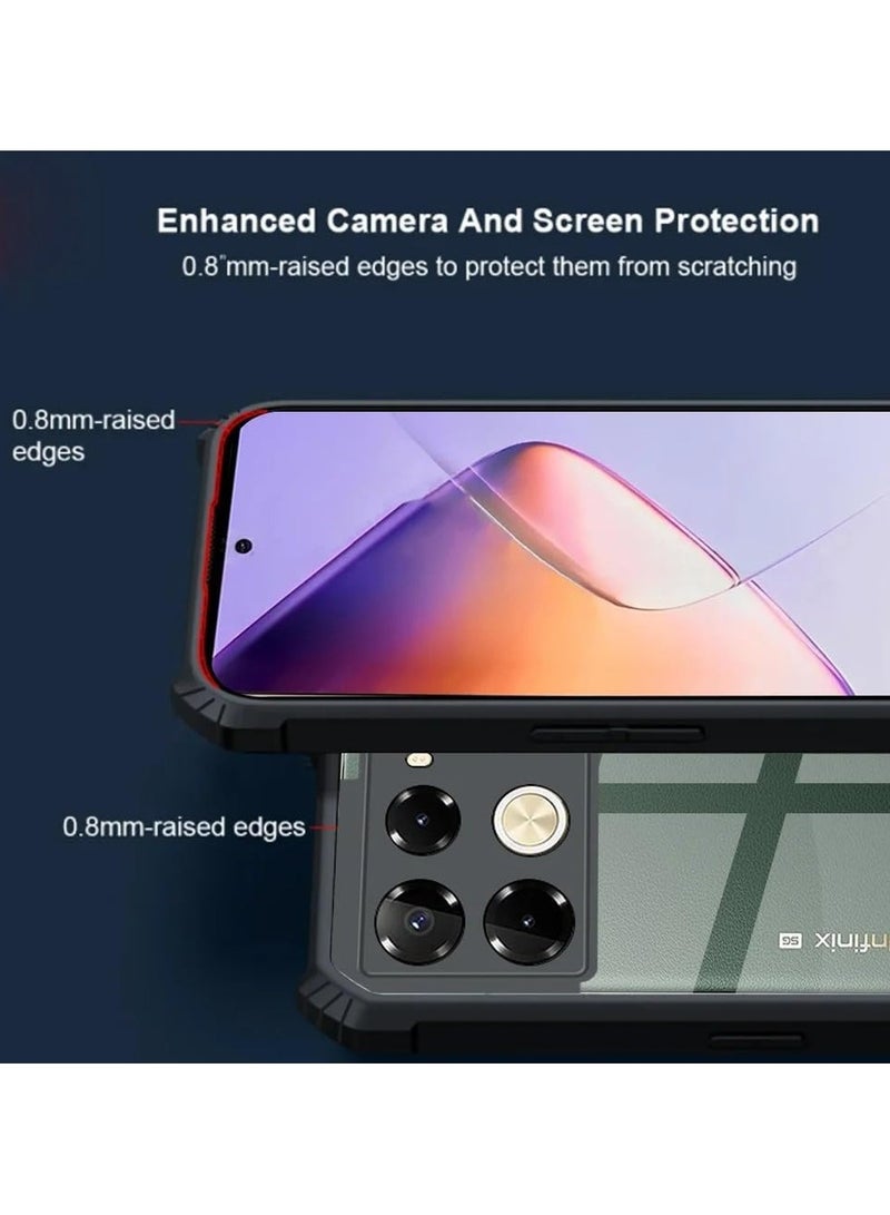 عام غطاء هاتف شفاف من الـTPU والبولي كربونات المقاوم للقطرات والعرق والبصمات والصدمات متوافق مع إنفينكس نوت 40 برو بلس” - Image 2