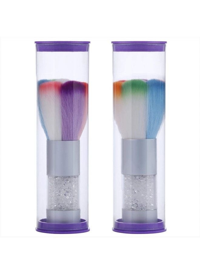Beauty Max - 2 Pcs Nail Art Dust Brush Remover Nail Powder For Acrylic Gel UV Nail - Image 1