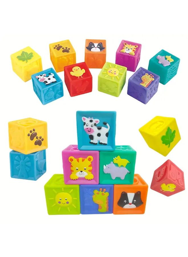 9Pcs Soft Stacking Blocks Model 628 11 Educational Sensory Building Set For Babies - Image 5