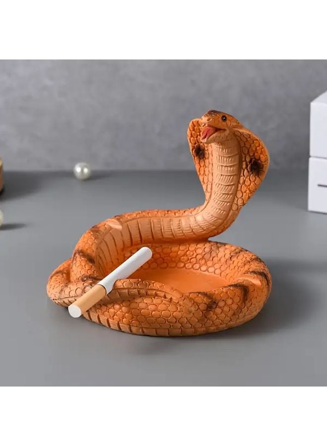 منفضة سجائر من راتينج الأفعى السوداء بتصميم واقعي لديكور المنزل والمكتب هدية فريدة - Image 2