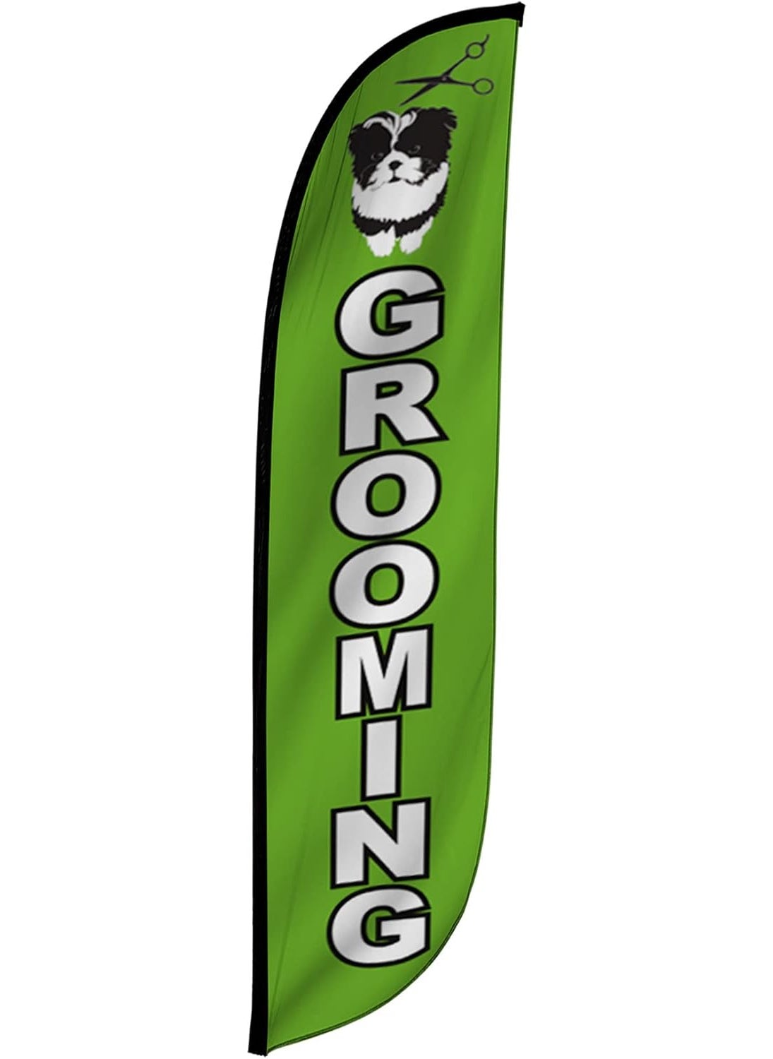 LookOurWay LookOurWay Feather Flag Banner  12 Feet Tall Advertising Flags for Outdoor Business and Events Promotion  Swooper Flag Only  Pet Grooming Flags  Pet Grooming 10M1200116  - Image 1