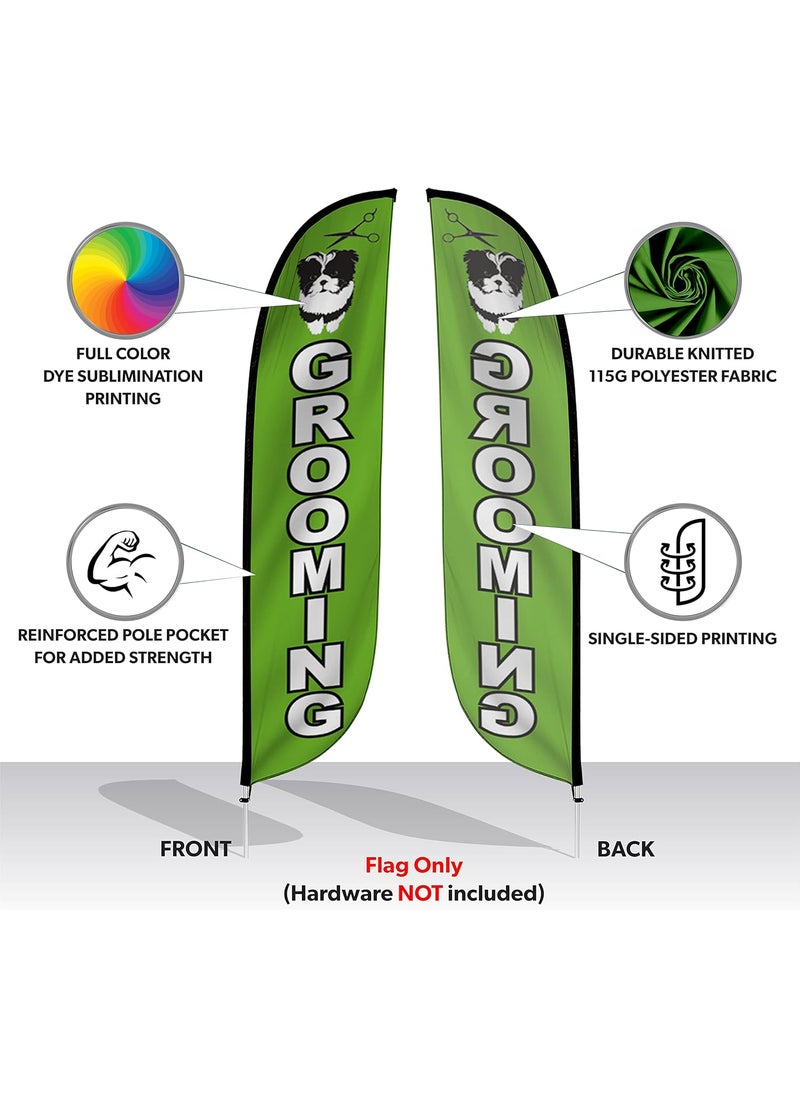LookOurWay LookOurWay Feather Flag Banner  12 Feet Tall Advertising Flags for Outdoor Business and Events Promotion  Swooper Flag Only  Pet Grooming Flags  Pet Grooming 10M1200116  - Image 2