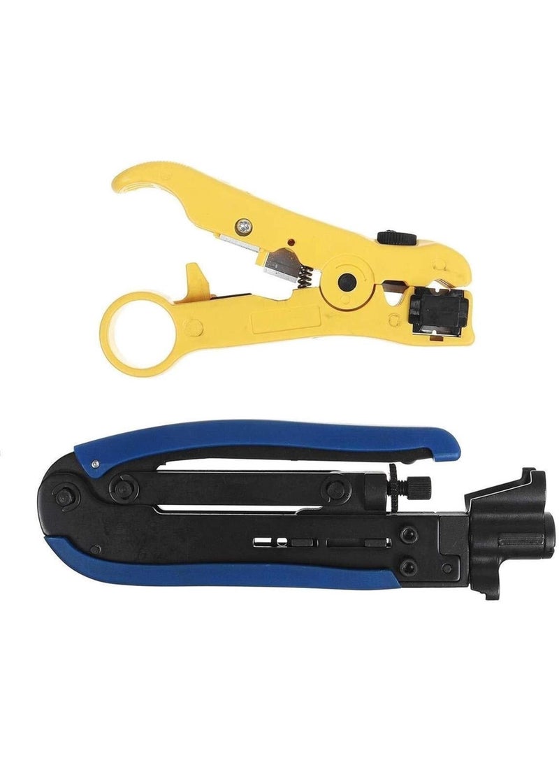 GGOOT RG7 RG6 RG11 Connector Cable Coax Coaxial Crimper Stripper Plier Compression Tool Hardware Tool Kits - Image 3