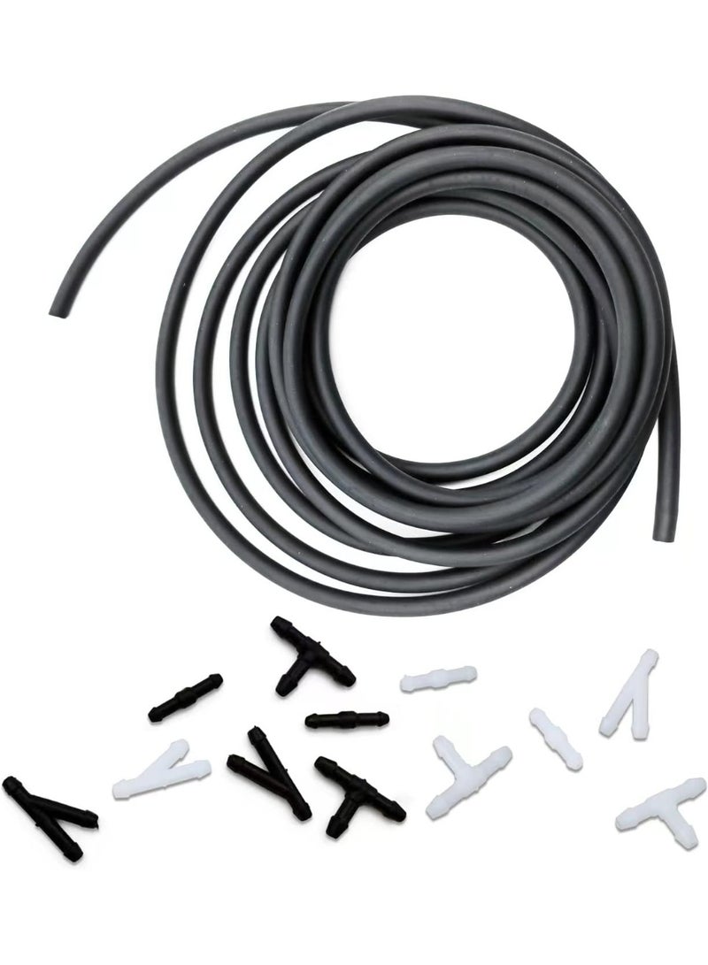 KISSUN Windshield Washer Hose Kit, 4 Meter Washer Fluid Hose with 12 Pcs Hose Connectors, Suitable for Most Car Windshield Washer Tubing - Image 1