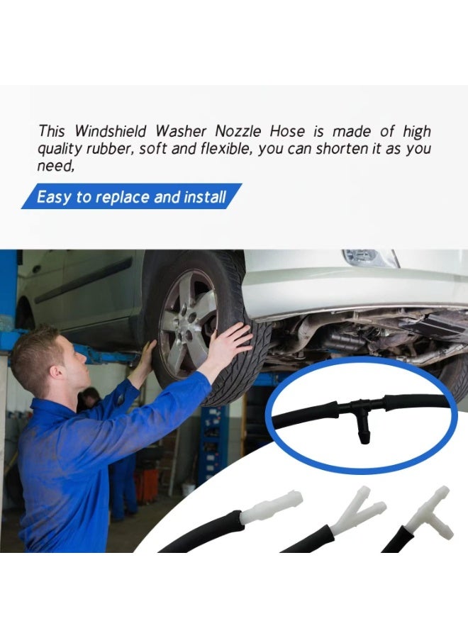 KISSUN Windshield Washer Hose Kit, 4 Meter Washer Fluid Hose with 12 Pcs Hose Connectors, Suitable for Most Car Windshield Washer Tubing - Image 4