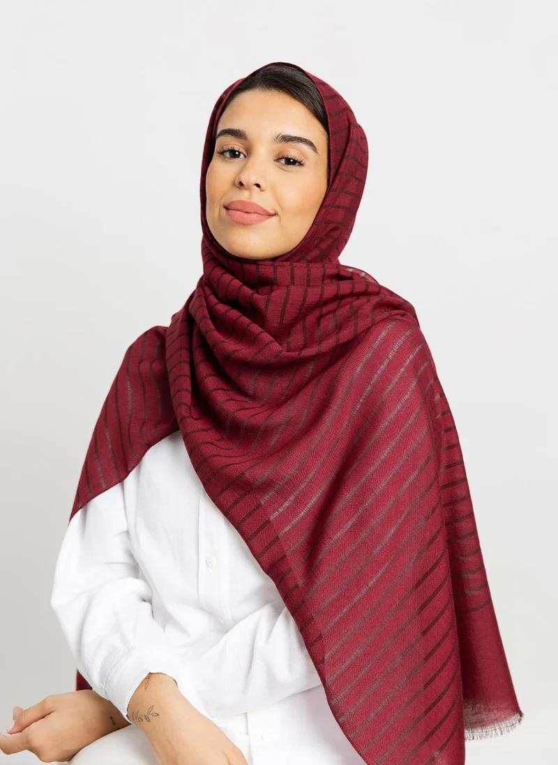 Kaafmeem Ruby - Cotton Striped Tarha