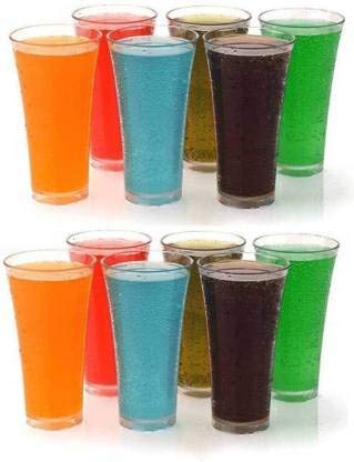 FILOX Stylish Unbreakable Plastic Glass Set for Multipurpose Use Set of 12