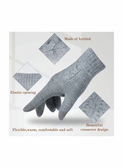 SYOSI Women Touch Screen Gloves - Winter Warm Gloves Touchscreen Mittens Thermal Fleece Lined Knitted Gloves for Outdoor  - Image 2