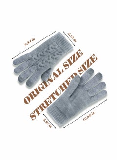 SYOSI Women Touch Screen Gloves - Winter Warm Gloves Touchscreen Mittens Thermal Fleece Lined Knitted Gloves for Outdoor  - Image 4