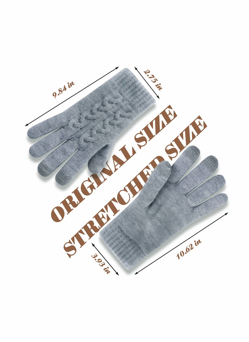 SYOSI Women Touch Screen Gloves - Winter Warm Gloves Touchscreen Mittens Thermal Fleece Lined Knitted Gloves for Outdoor  - Image 4