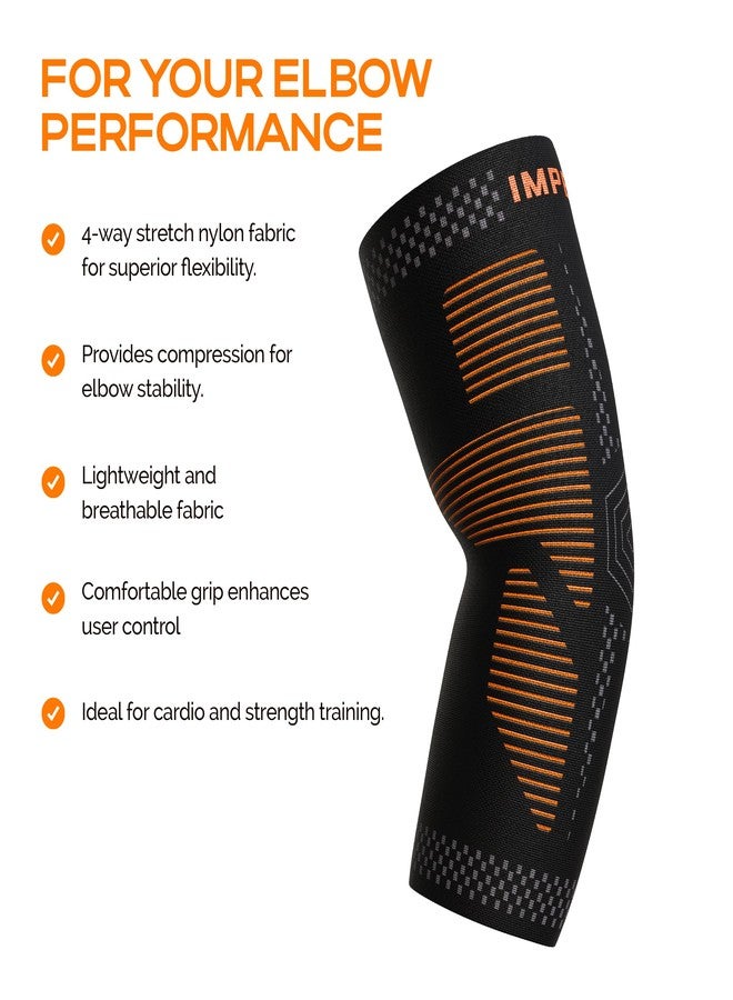 IMPETUS 3D Elbow Support – Elbow Brace for Men & Women for Gym, Sports & Pain Relief | Compression Sleeve | Tennis Elbow Sleeve for Workout, Cricket, Badminton & Training – Black (Size M - 1pair) - Image 4