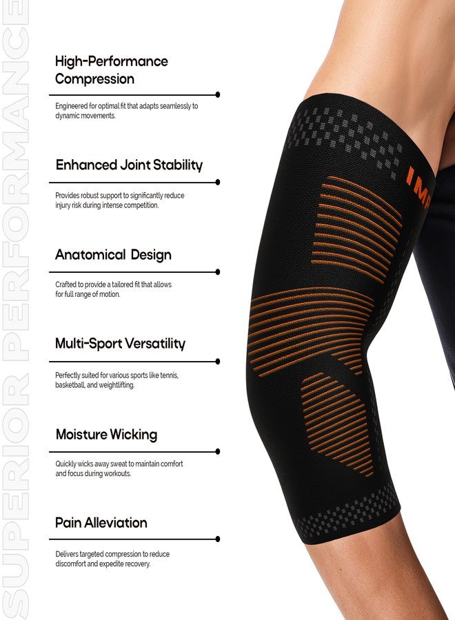 IMPETUS 3D Elbow Support – Elbow Brace for Men & Women for Gym, Sports & Pain Relief | Compression Sleeve | Tennis Elbow Sleeve for Workout, Cricket, Badminton & Training – Black (Size M - 1pair) - Image 2