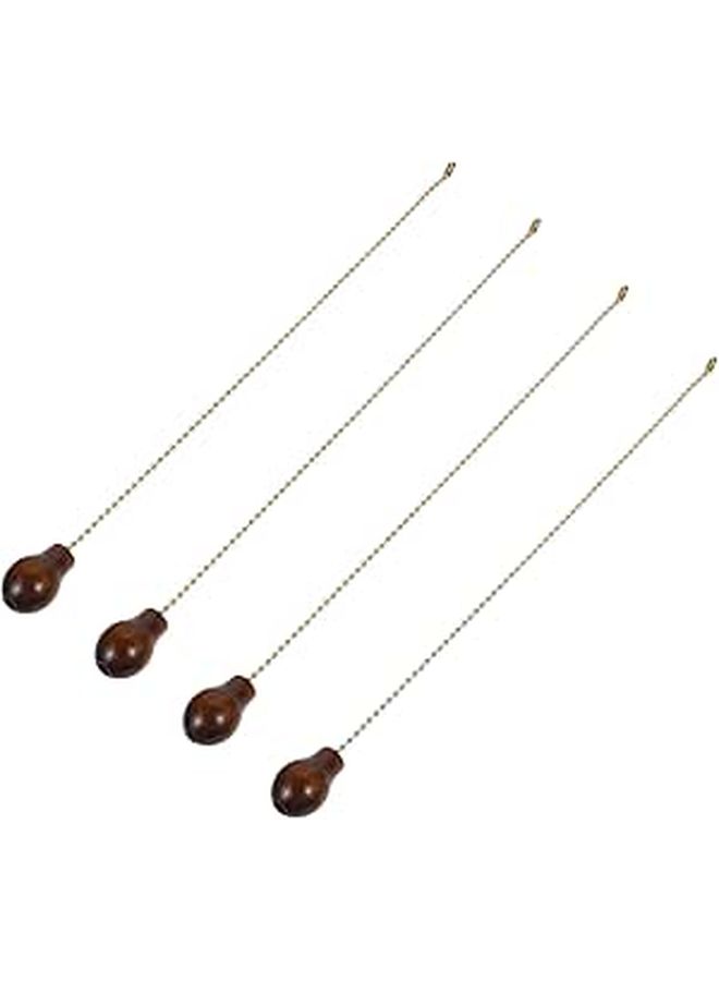 Walnut Wooden Gourd Shape Ceiling Fan Pull Chain 4 Pack Pendant Light Cord - Image 1