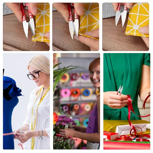 CUGBO 24Pcs Sewing Scissors for Fabric, Thread Yarn Embroidery Clippers Cutter, Small Snips Plant Trimming Nipper, Great for Stitch, Art Craft, Mini DIY Supplies,Garden Use - Image 5