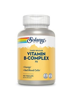 Solaray Vitamin B Complex 75Mg ; Timed Release For Extended Availability ; Healthy Energy  Red Blood Cells ; 100 Vegcaps  - Image 1