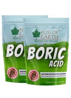 Bliss of Earth 2x8 OZ Boric Acid Powder Multipurpose kill Cockroach & Ants, Rice Preservative, Carrom Powder 2x226GM