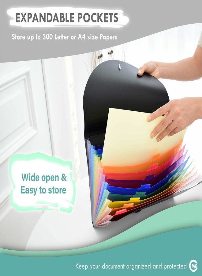 CNK File Folders Organizer with 13 Pockets Accordion Expanding Folder For Documents Receipt Document Paper Pocket Filing Products Accordian Important expandable holder files alphabetical Labels Letter - Image 3