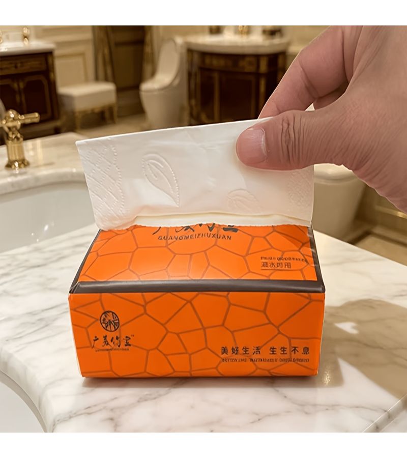 1 Pack Or 3 Pack Or 5 Pack Ultra Soft 4 Ply Thickened Facial Tissues 300 Sheets Per Pack Unbleached Virgin Wood Pulp Resists Tearing When Wet Suitable For Hotel Dining Car And Office Tissue Dispensers - Image 5