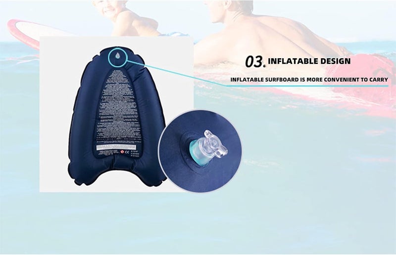 cheekyglo Beach Inflatable Surfboard for Kids - Lightweight Swimming Floating Surfboard Aid Mat Learn to Swim, Inflatable Surfboard Summer Water Fun Toy Beach Toys for Kids and Adults Inflatable Pool Toy - Image 3