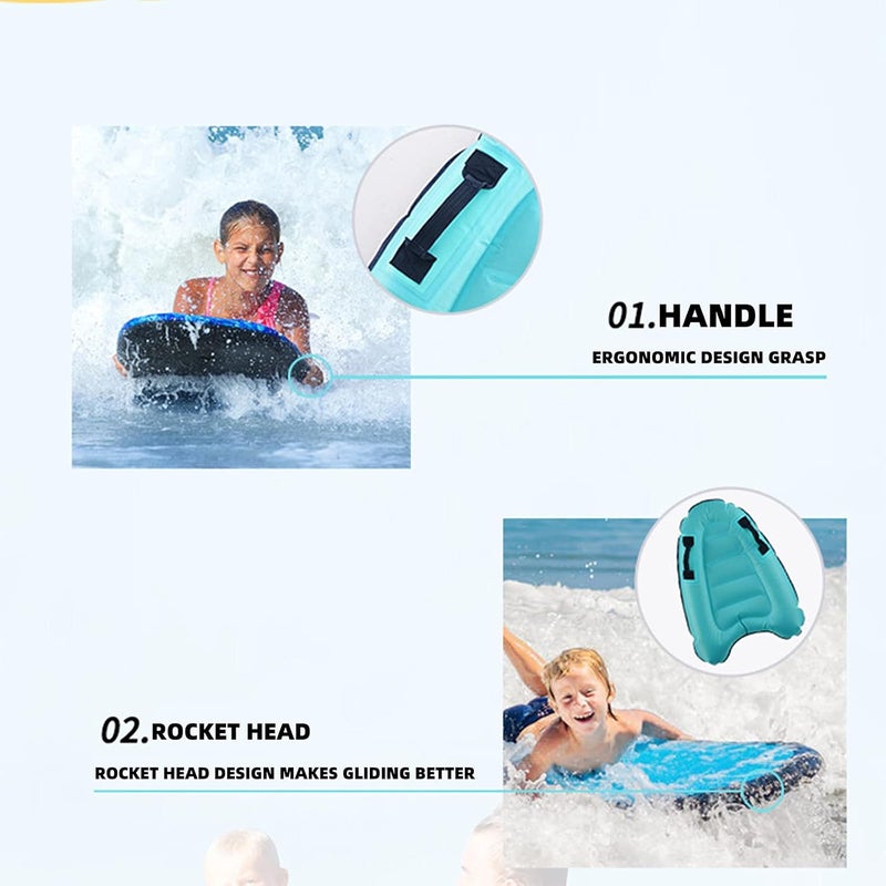 cheekyglo Beach Inflatable Surfboard for Kids - Lightweight Swimming Floating Surfboard Aid Mat Learn to Swim, Inflatable Surfboard Summer Water Fun Toy Beach Toys for Kids and Adults Inflatable Pool Toy - Image 4