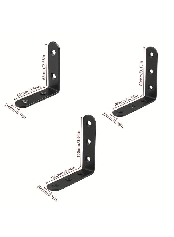 4pcs Heavy Duty Black L Shaped Brackets 100mm for Furniture Cabinets Beds Chairs with Pre Drilled Holes Easy Install Durable Metal Construction - Image 2
