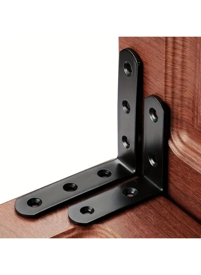 4pcs Heavy Duty Black L Shaped Brackets 100mm for Furniture Cabinets Beds Chairs with Pre Drilled Holes Easy Install Durable Metal Construction - Image 3