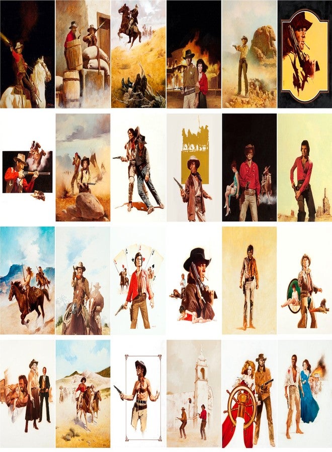 PIXILUV Vintage PostCards 24 pcs Vintage Western Art Man Magazine Cover Cowboys Indians Wild West - Image 2