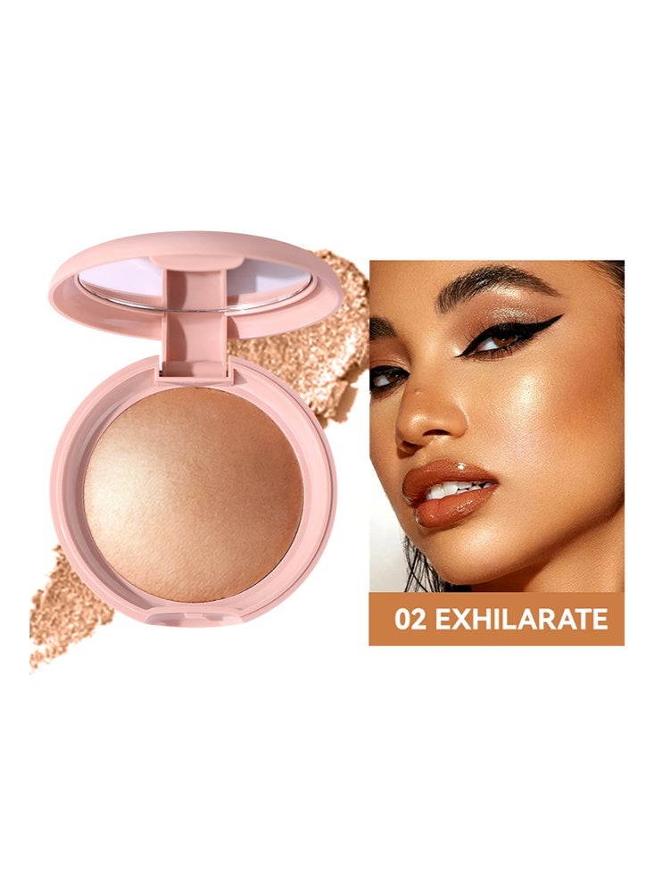 اي ام جي هايلايتر مخبوز حريري - إضاءة عالية اللمعان للوجه والجسم ، لامع برونزي ، بودرة حريرية ناعمة - مكياج هايلايتر - Image 2