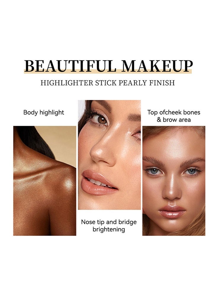 اي ام جي هايلايتر مخبوز حريري - إضاءة عالية اللمعان للوجه والجسم ، لامع برونزي ، بودرة حريرية ناعمة - مكياج هايلايتر - Image 3